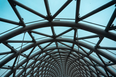 famous futuristic bridge of peace, Tbilisi, Georgiaの写真素材