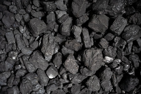 black coal mineral stones, close-up wallpaper abstractの写真素材