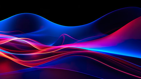abstract wave and flow pattern, in style of purple, blue and red, generative AIの素材