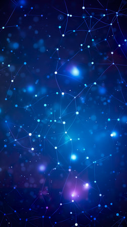 abstract futuristic technology background, polygon and dots, connectivity and networking concept, generative AIの素材