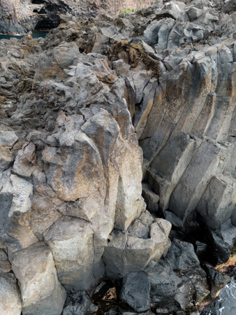 rocks and stone pattern, natural grey cliff, rocky surface or textureの写真素材