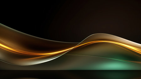 abstract green and yellow wave background, swirl and wavy soft pattern, creative dynamic and elegant designの素材