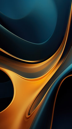 abstract orange and dark blue wave background, swirl and wavy soft pattern, creative dynamic and elegant designの素材