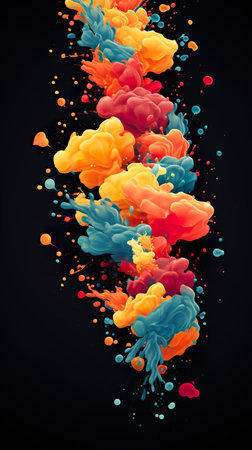 colourful abstract background with splash of paint, multicolored wallpaperの素材