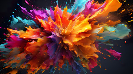 colorful dust and paint explosion, colourful background in style of blue, red, yellow, purple, pinkの素材