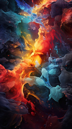 colorful dust and paint explosion, colourful background in style of blue, red, yellow, purple, pinkの素材