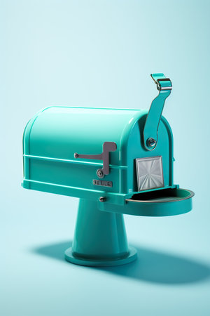 colorful and funny green mail box illustrationの素材