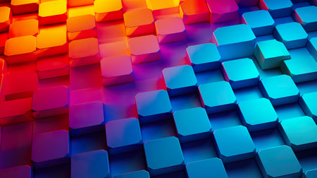 abstract cube shape background, mosaic tech structure pattern, geometric square texture illustrationの素材