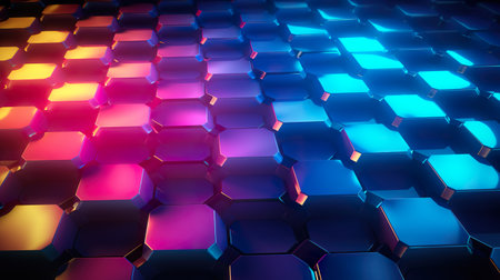 abstract cube shape background, mosaic tech structure pattern, geometric square texture illustrationの素材