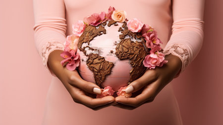 person hand hold earth globe, environment protection conceptの素材