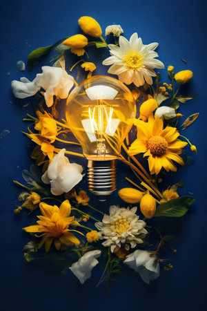 light bulb innovation and creativity concept, electric lightbulb backgroundの素材