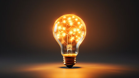 light bulb innovation and creativity concept, electric lightbulb backgroundの素材