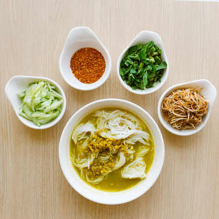 Ingredients for nom banh chokの写真素材