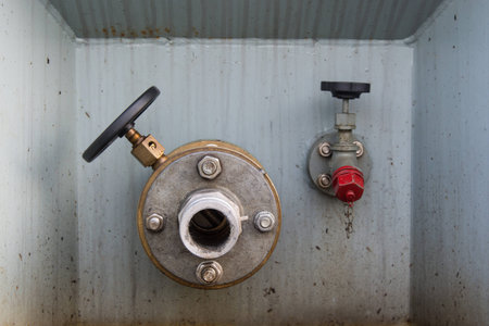 Close up of oil valve