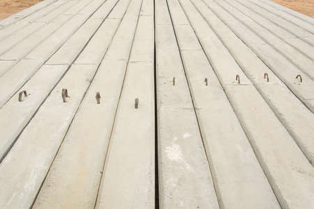 Concrete pile in construction siteの写真素材