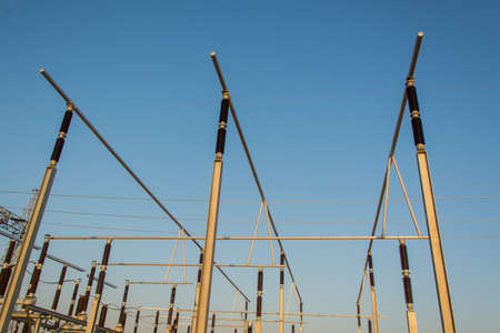 High voltage sub station for tranfrom electricityの写真素材