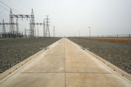 Reinforcement concrete road in substationの写真素材