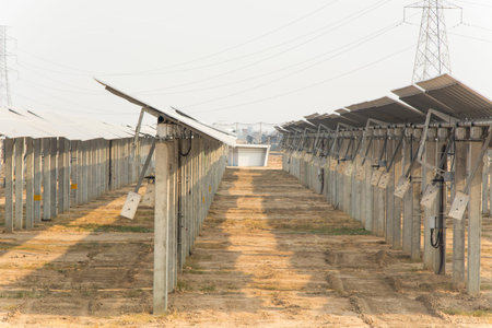 Solar panel support in solar farm