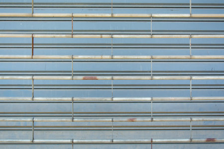 Rolling steel shutter door closed