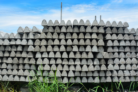 Precast concrete column for fence in factory