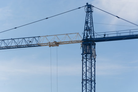 Tower crane in construction siteの写真素材