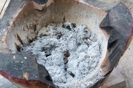 Old brazier for cooking, Thai stoveの写真素材