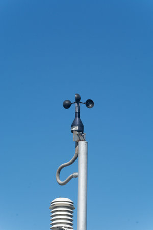 Anemometer is a device used for measuring the speed of windの写真素材