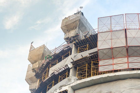 The modern building under construction