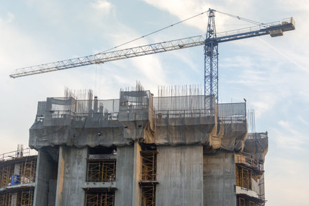 The modern building under construction