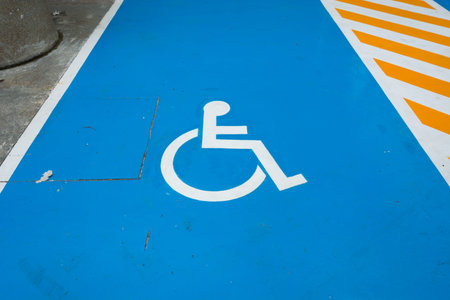 Parking space reserved for handicapped personの写真素材