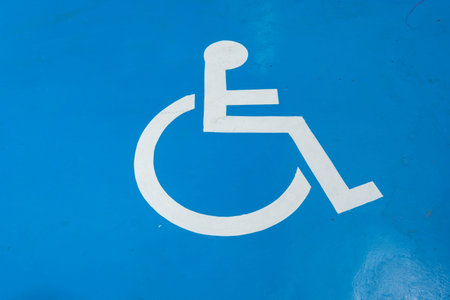 Parking space reserved for handicapped personの写真素材