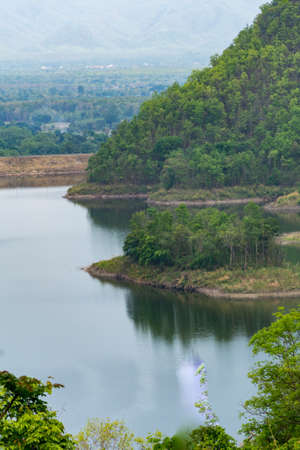 Water reservoir in tropical forestの写真素材