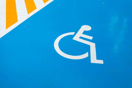 Parking space reserved for handicapped personの写真素材