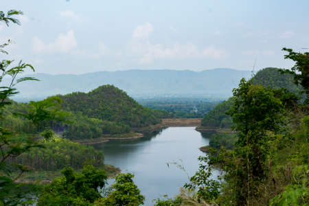 Water reservoir in tropical forestの写真素材