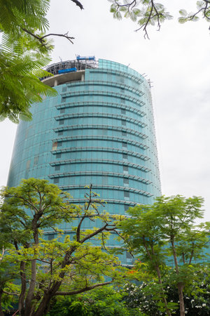 The modern building under construction