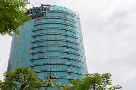 The modern building under construction