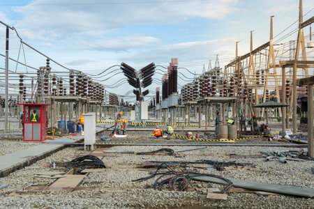 The worker on construction site