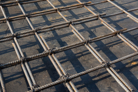 Rebar for floor system of buildingの写真素材