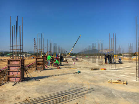 Labor working at construction siteの写真素材