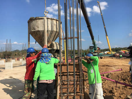 Labor working at construction siteの写真素材