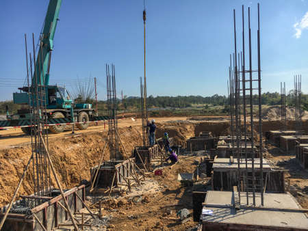 Labor working at construction siteの写真素材