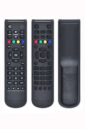 TV remote control isolated on whiteの写真素材