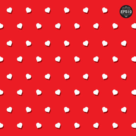 Seamless hearts polka dot pattern, vector, eps10のイラスト素材