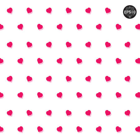 Seamless hearts polka dot pattern, vector, eps10のイラスト素材