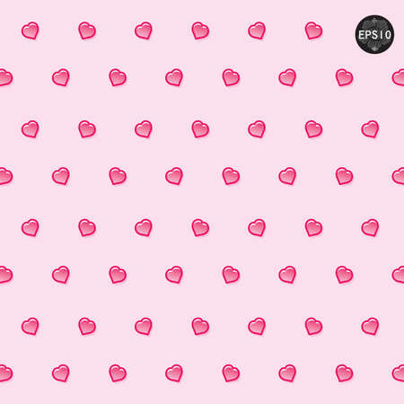 Seamless hearts polka dot pattern, vector, eps10のイラスト素材