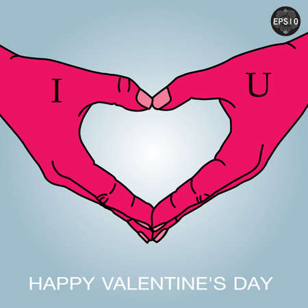 Hand in love shape,vector,eps10のイラスト素材