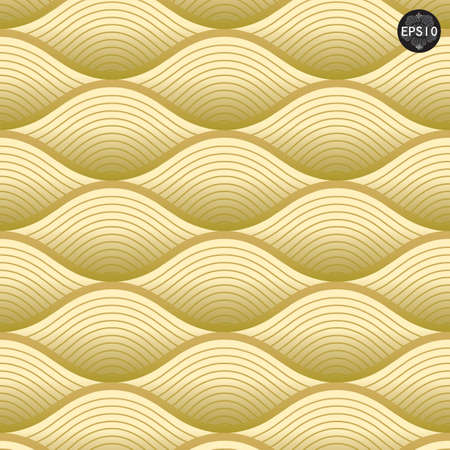 Close up Gold waves pattern, Thai traditional art  Vectorのイラスト素材