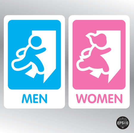 Restroom Signs Illustration, Vectorのイラスト素材