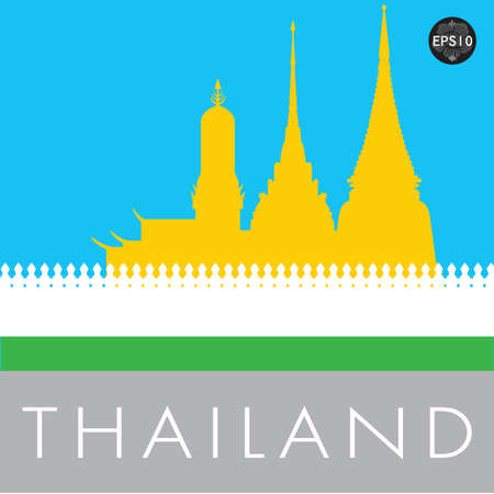 Wat Phra Kaeo  Temple of the Emerald Buddha  A royal chapel in bangkok thailand, Vectorのイラスト素材