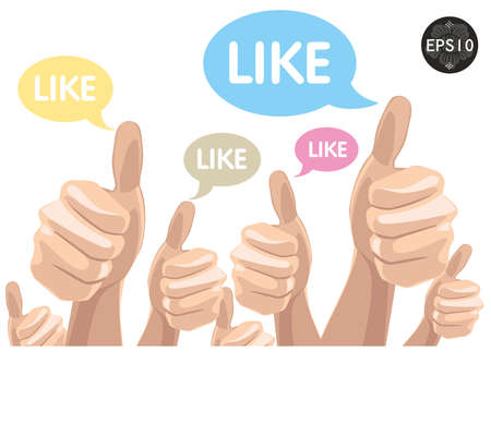 Like Thumbs Up symbol hand drawn, vector Eps10 illustration のイラスト素材